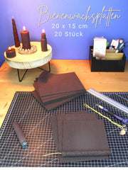 Bienenwachsplatten, 20 Stück, 15 x 20 cm, Wachsplatten aus Deutschland , Braun