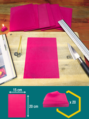 Bienenwachsplatten, 20 Stück, 15 x 20 cm, Wachsplatten aus Deutschland , Pink