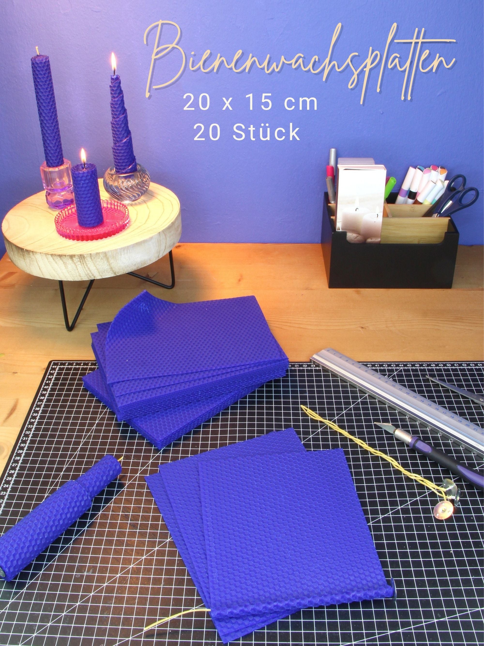 Bienenwachsplatten, 20 Stück, 15 x 20 cm, Wachsplatten aus Deutschland , Indigo
