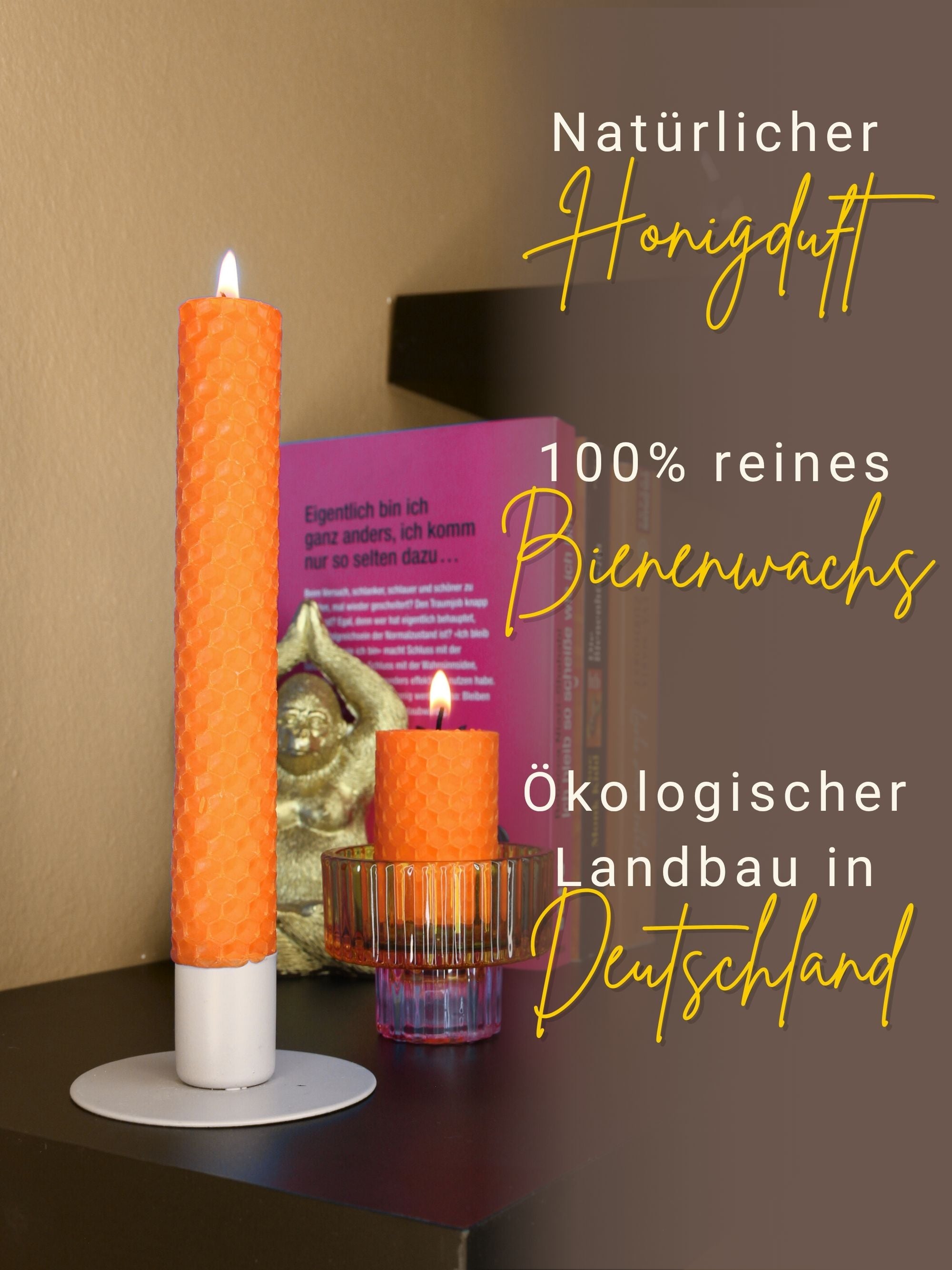 Bienenwachsplatten, 20 Stück, 15 x 20 cm, Wachsplatten aus Deutschland , Orange