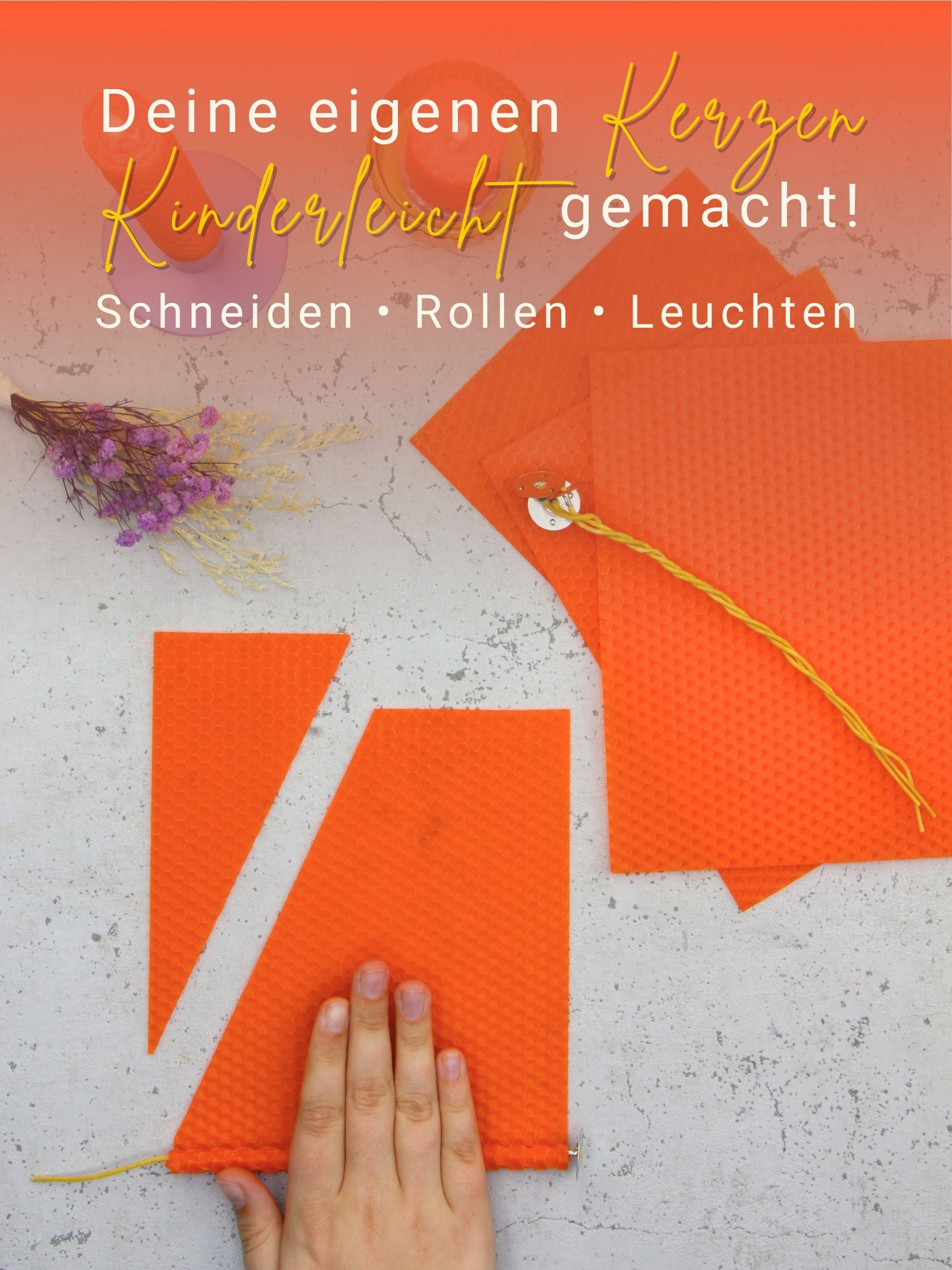 Bienenwachsplatten, 20 Stück, 15 x 20 cm, Wachsplatten aus Deutschland , Orange