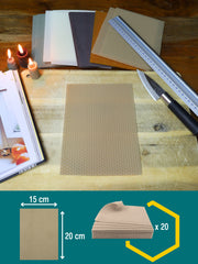 Bienenwachsplatten, 20 Stück, 15 x 20 cm, Wachsplatten aus Deutschland , Set Natur