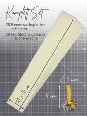 Stumpen Bienenwachsplatten, 20 Stück, 60 x 10 cm, aus Deutschland , Weiß