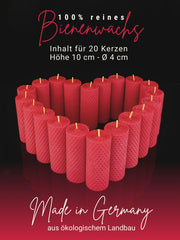 Stumpen Bienenwachsplatten, 20 Stück, 60 x 10 cm, aus Deutschland , Rot