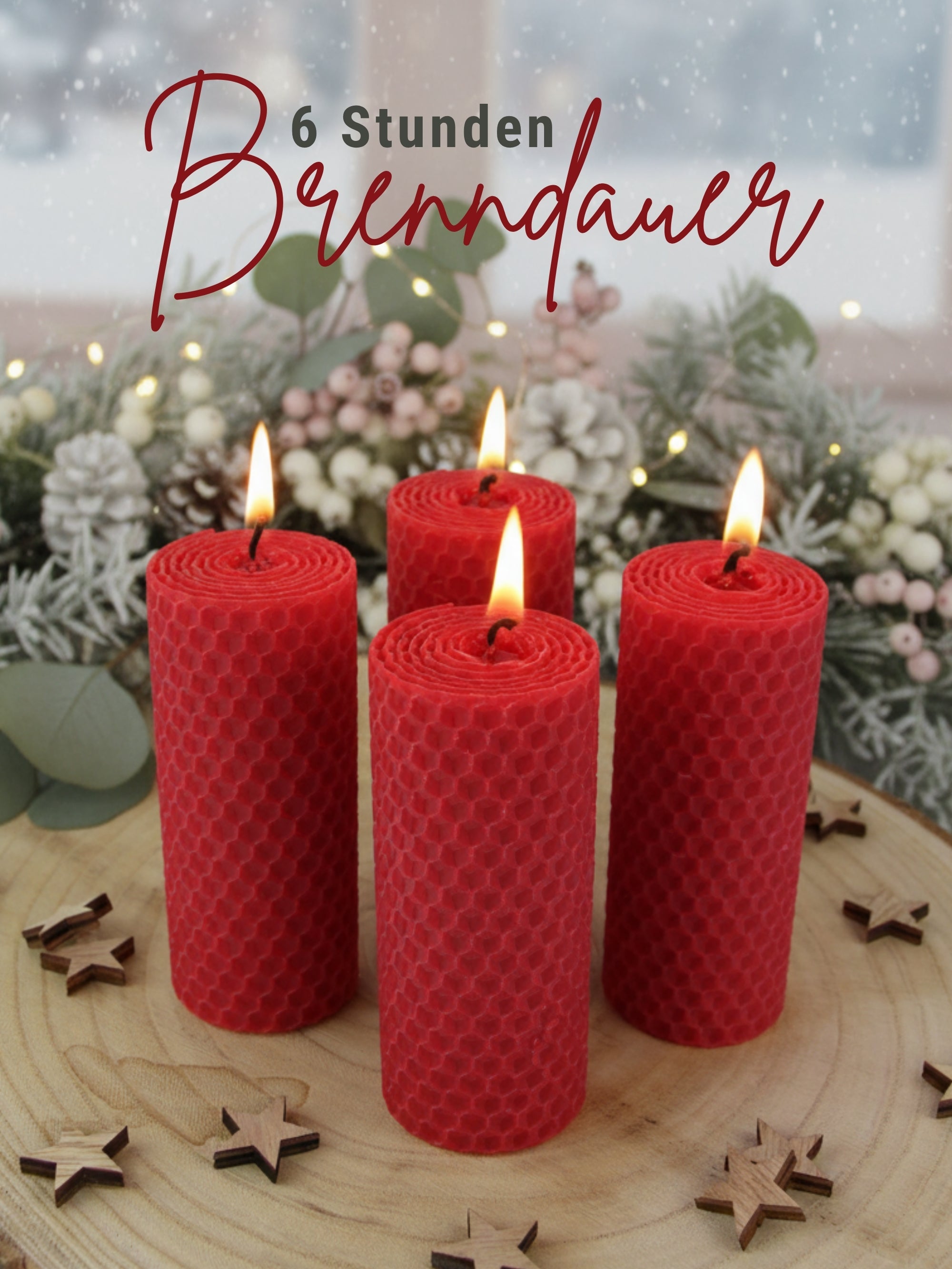 Stumpen Bienenwachsplatten, 20 Stück, 60 x 10 cm, aus Deutschland , Rot