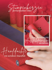 Stumpen Bienenwachsplatten, 20 Stück, 60 x 10 cm, aus Deutschland , Rot