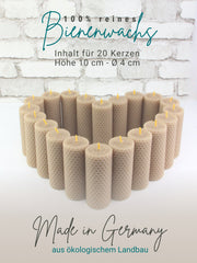 Stumpen Bienenwachsplatten, 20 Stück, 60 x 10 cm, aus Deutschland , Beige