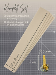 Stumpen Bienenwachsplatten, 20 Stück, 60 x 10 cm, aus Deutschland , Beige
