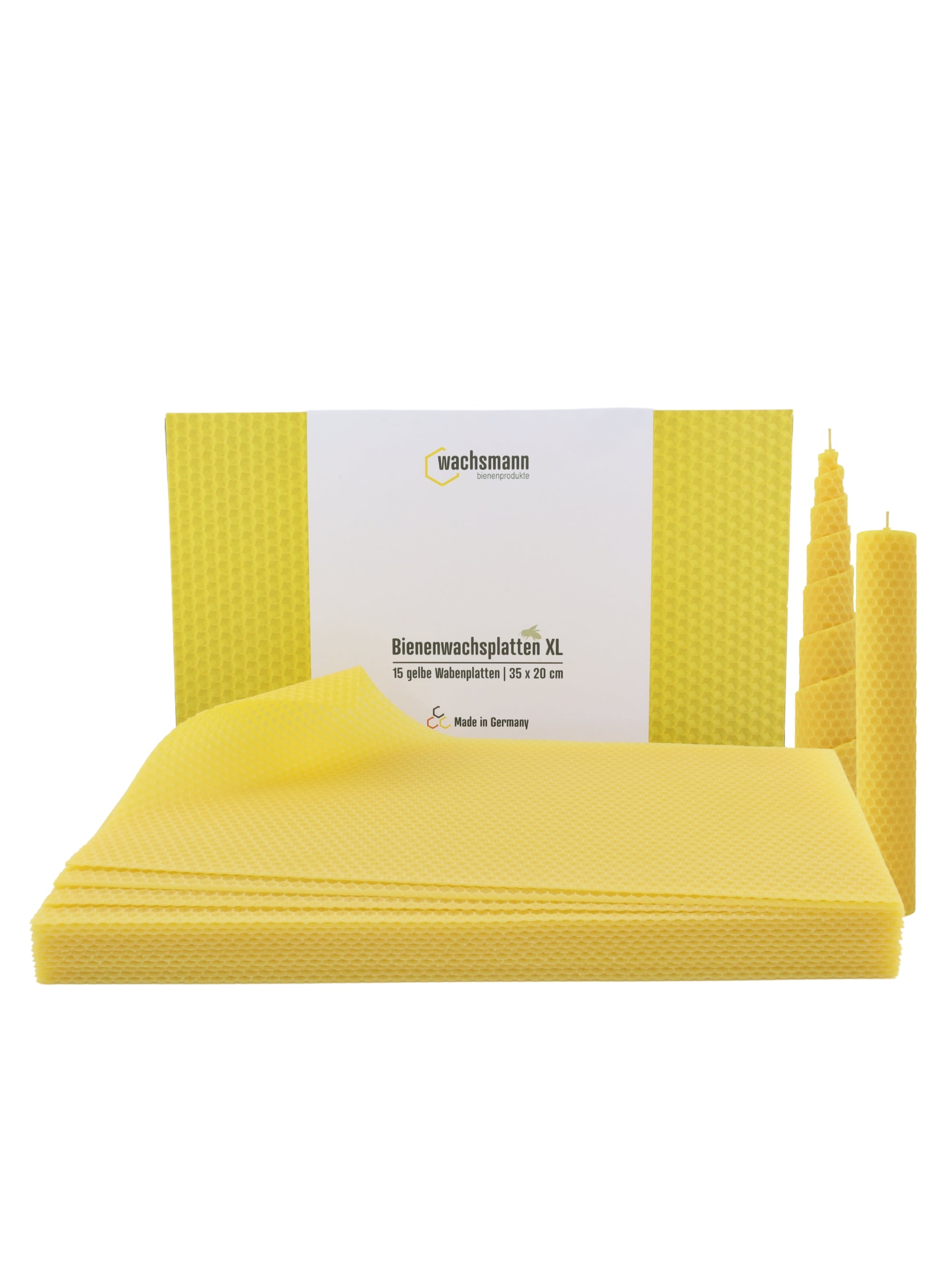 XL Bienenwachsplatten, 15 Stück, 35 x 20 cm, aus Deutschland , Gelb