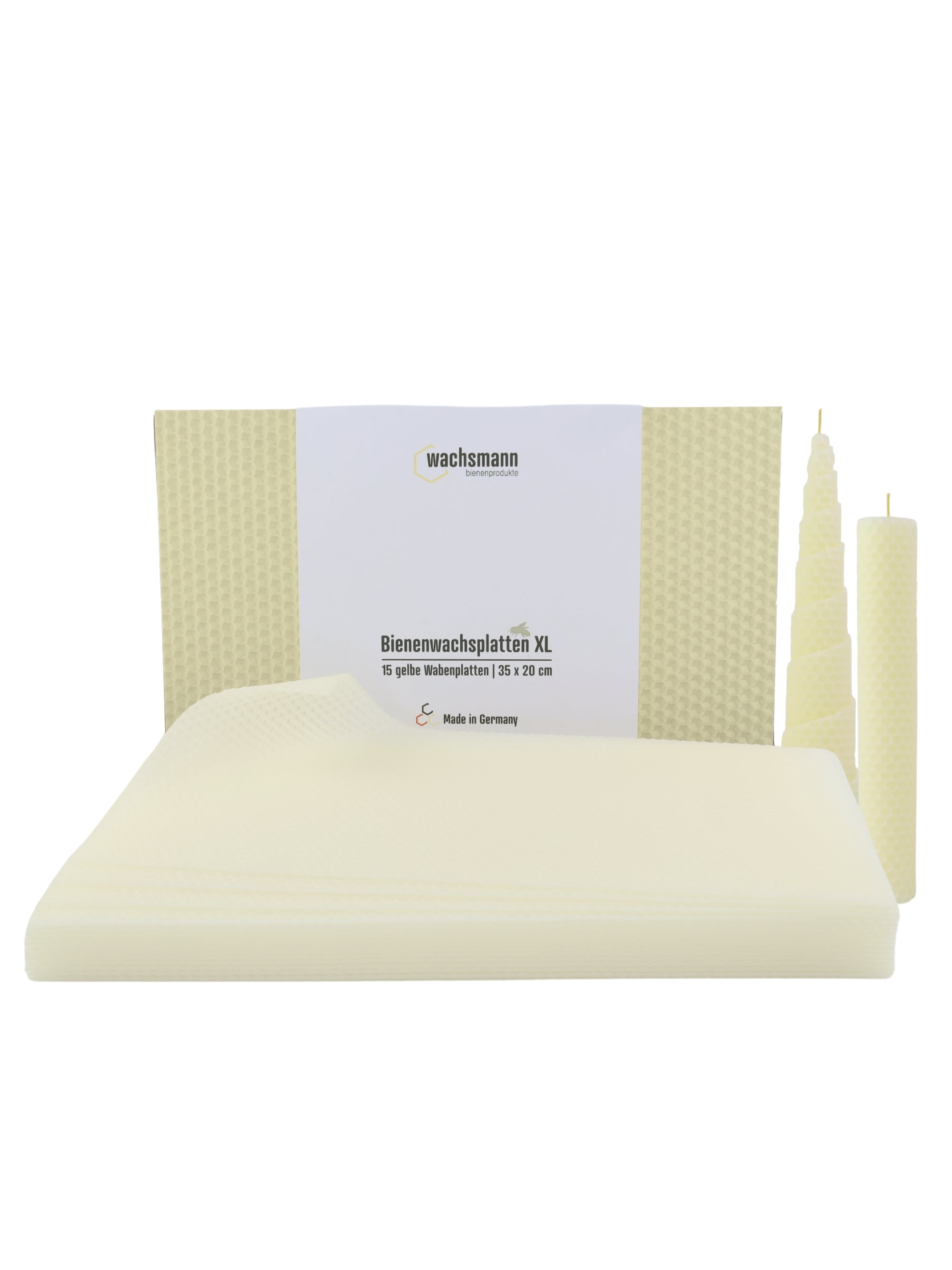 XL Bienenwachsplatten weiß, 15 Stück, 35 x 20 cm, aus Deutschland ,