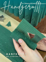 Stumpenkerzen, 4er-Set, 100 % Bienenwachs, handgerollt , grün mit Tanne