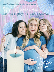 Gender Reveal Kerze - handgerollt aus 100% Bienenwachs aus Deutschland , Boy