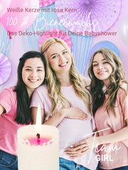 Gender Reveal Kerze - handgerollt aus 100% Bienenwachs aus Deutschland , Girl