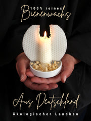 Engelskerze aus reinem Bienenwachs, handgerollt ,