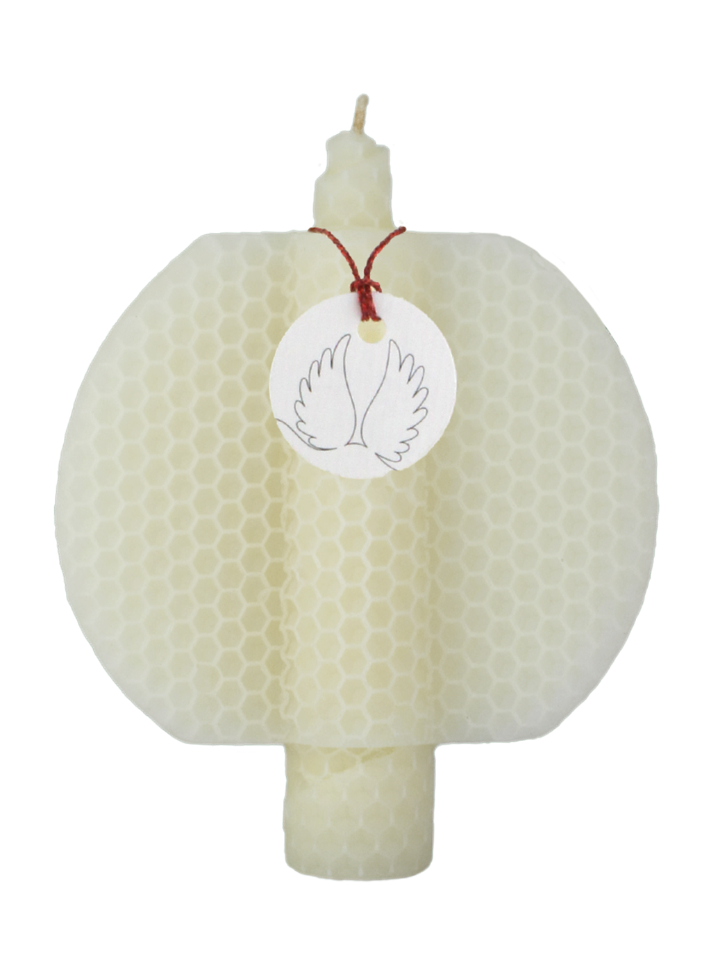 Engelskerze aus reinem Bienenwachs, handgerollt ,