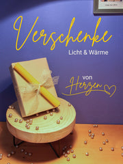 Stabkerzen, 12er-Set, 100 % Bienenwachs, handgerollt , Gelb