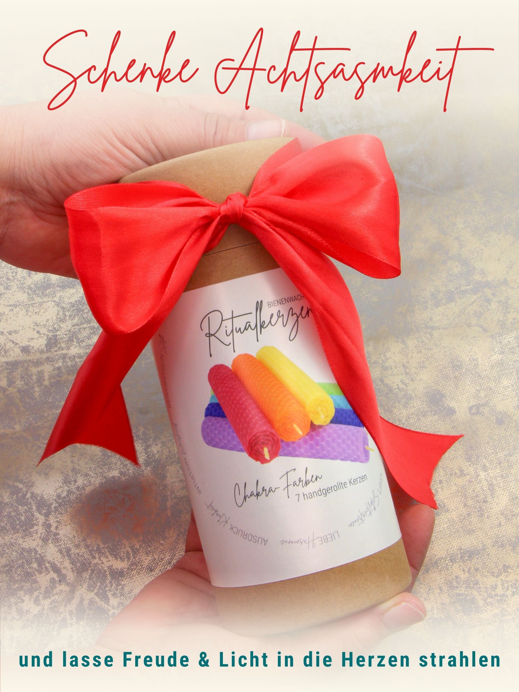 Bienenwachs Ritualkerzen Set in den 7 Chakra Farben ,