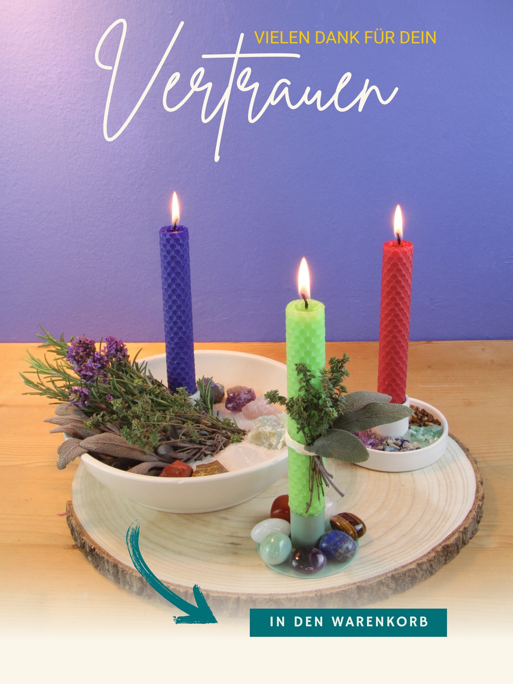 Bienenwachs Ritualkerzen Set in den 7 Chakra Farben ,