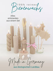 Starterset Bienenwachskerzen selber machen, für 10 Kerzen, bunte Auswahl , Beige