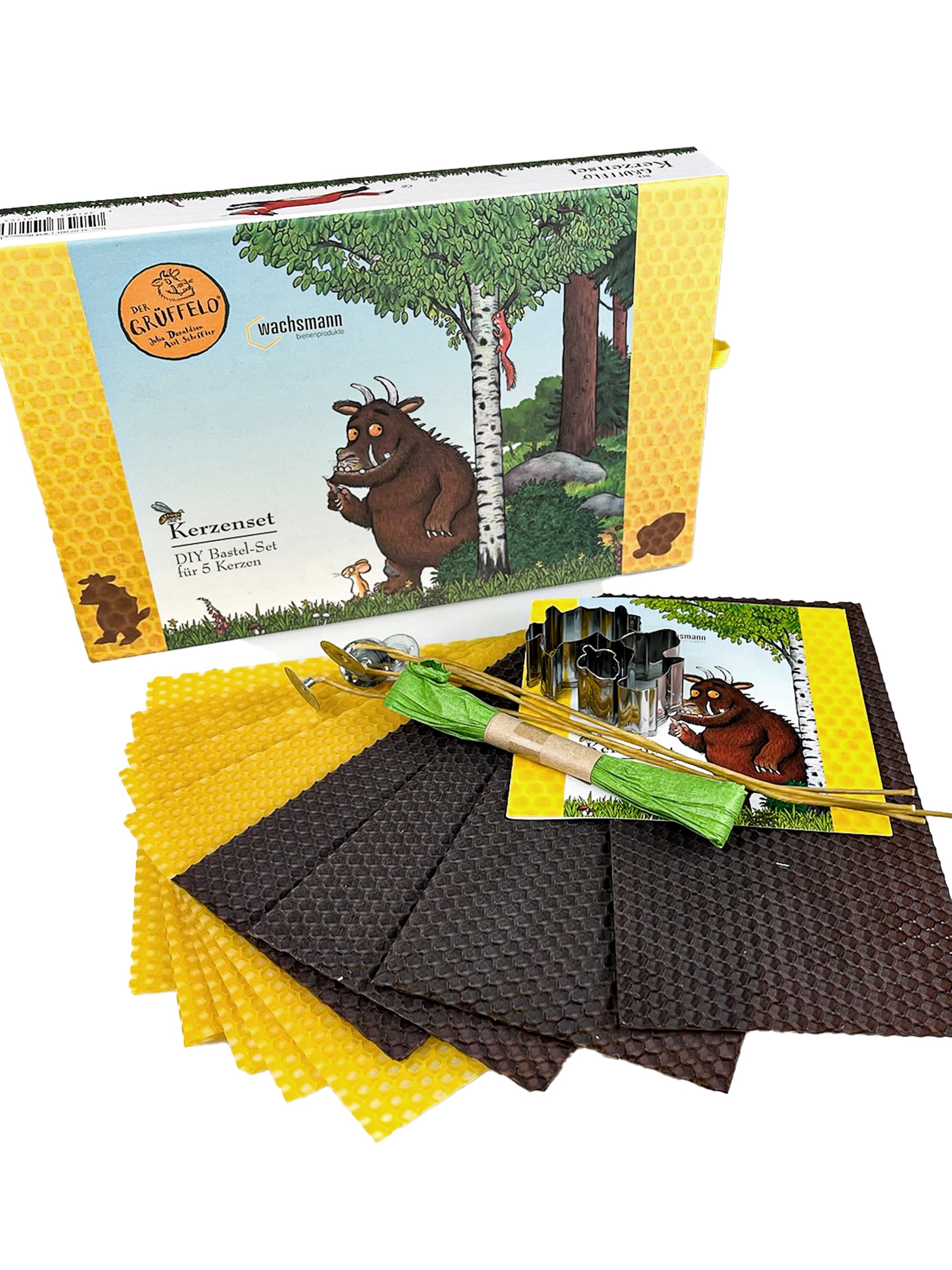 Grüffelo Bienenwachskerzen selber machen, DIY Bastelset mit 10 Wabenplatten