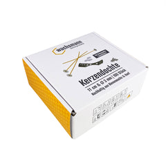 Kerzendochte 100 Stück aus Hanf mit Bienenwachs Mantel und Standfuß , 100 Stück - Ø 3 mm Länge 11 cm