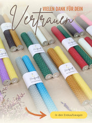 Bienenwachskerzen handgerollt, 2er Set Stabkerzen, 100 % Bienenwachs , Braun | Karamell