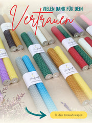 Bienenwachskerzen handgerollt, 2er Set Stabkerzen, 100 % Bienenwachs , Rot | Grün