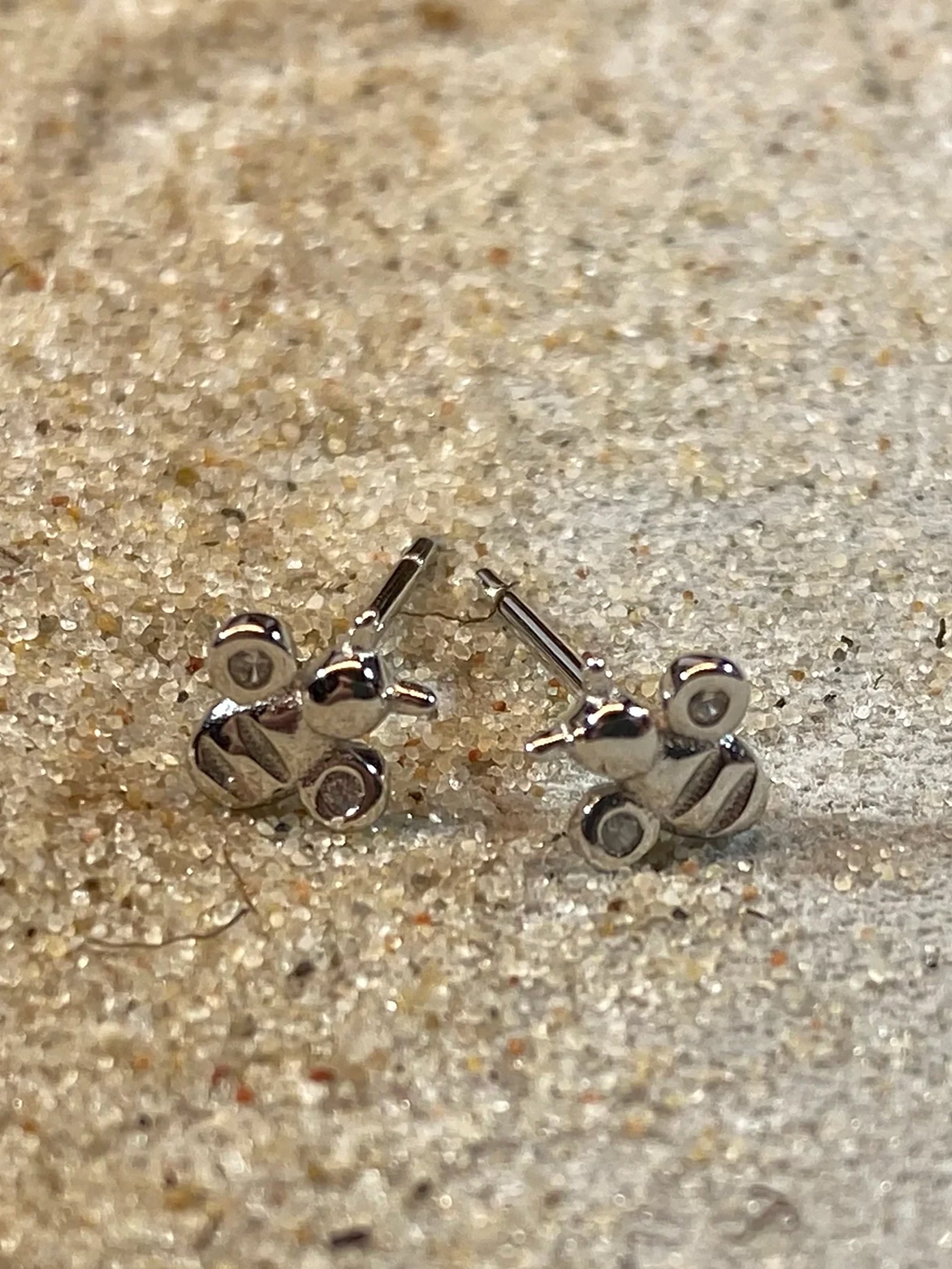 Ohrstecker "Biene" poliert | 925er Silber | rhodiniert | mit Zirkoniasteinen ,