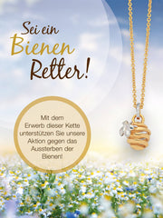 Ohrstecker "Biene" poliert | 925er Silber | rhodiniert | mit Zirkoniasteinen ,
