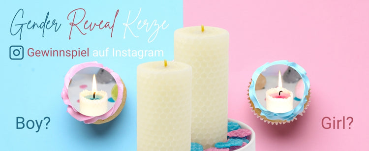 Babyshower Gender Reveal Kerze Bienenwachs Geschenk Mädchen Junge