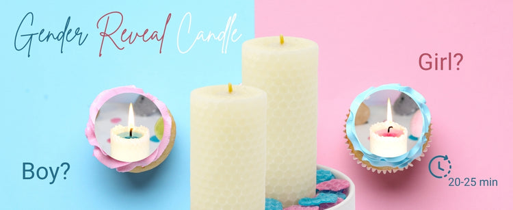 Babyshower Gender Reveal Kerze Bienenwachs Geschenk Mädchen Junge
